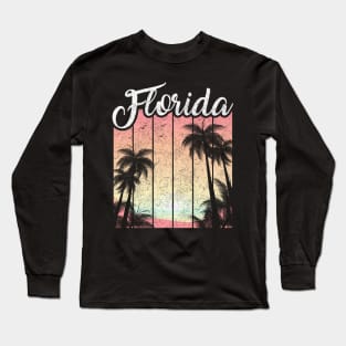 Retro Florida Is Calling Silhouette Vacation Long Sleeve T-Shirt